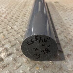 3” (3-1/8”) x 25-5/16” PVC Round Bar/Rod Stock