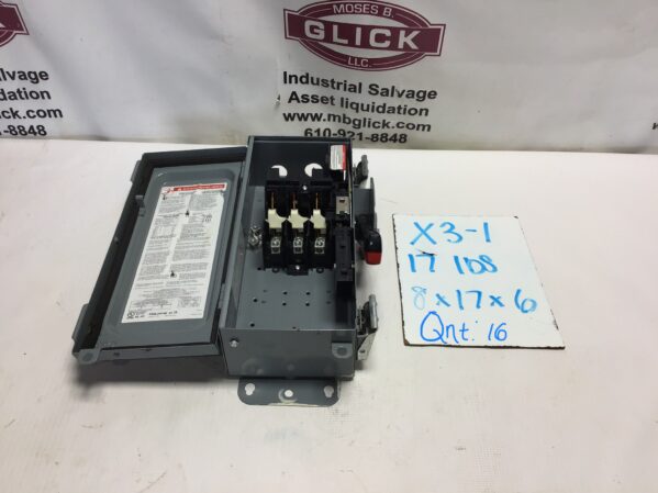 Hu361awk Square D HU361AWK – AL-40 Enclosed Switch 600V 30A 50/60Hz Type 3R,5,12 ...