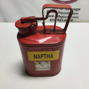 Naptha Vintage Red Metal Safety Can For Flammables Flame Arrester Trigger-Handle