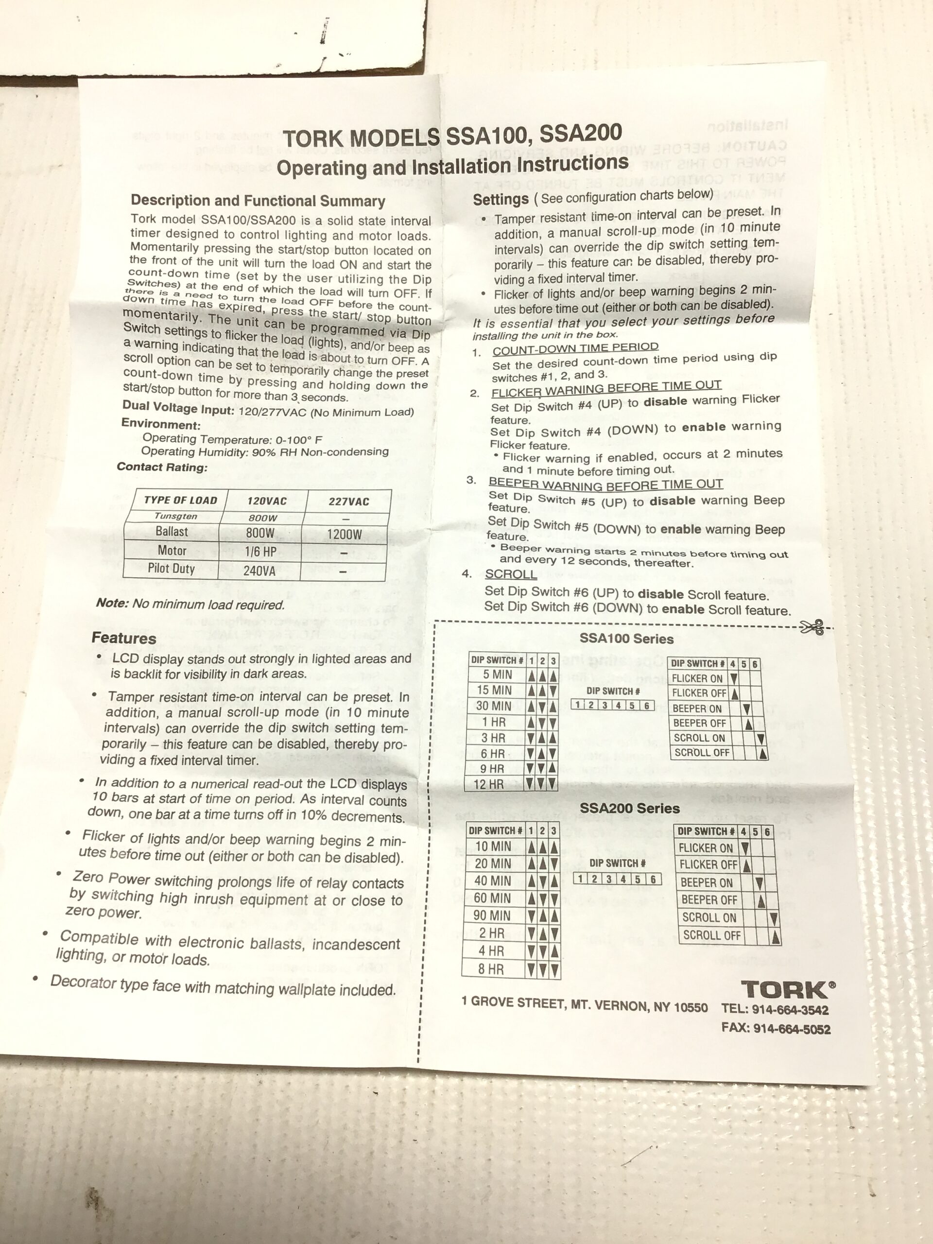 Tork SSA100 Indoor Solid State Elite Timer 120/277VAC 800/1200W 60Hz 1/6HP - Image 5