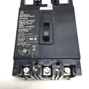 Westinghouse MCP0358CR - Motor Circuit Breaker Protector 600VAC 3Pole 7Amp