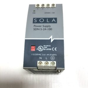 SOLA SDN 5-24-100 Power Supply 24VDC/5A AMP 115/230VAC 2.6/1.4A 50/60Hz