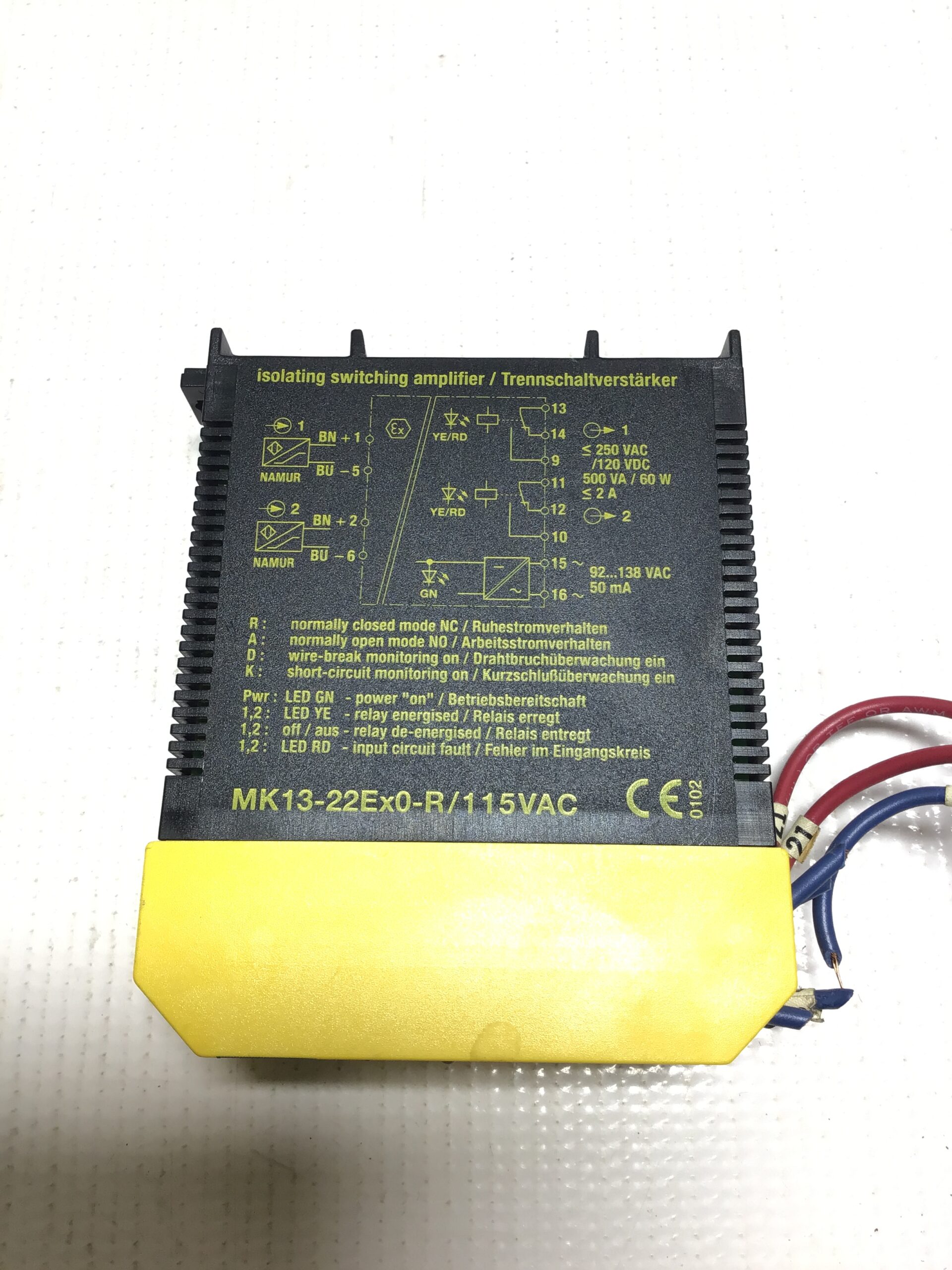 Turck MK13-22EX0-R Isolating Switching Amplifier 115VAC - Image 3