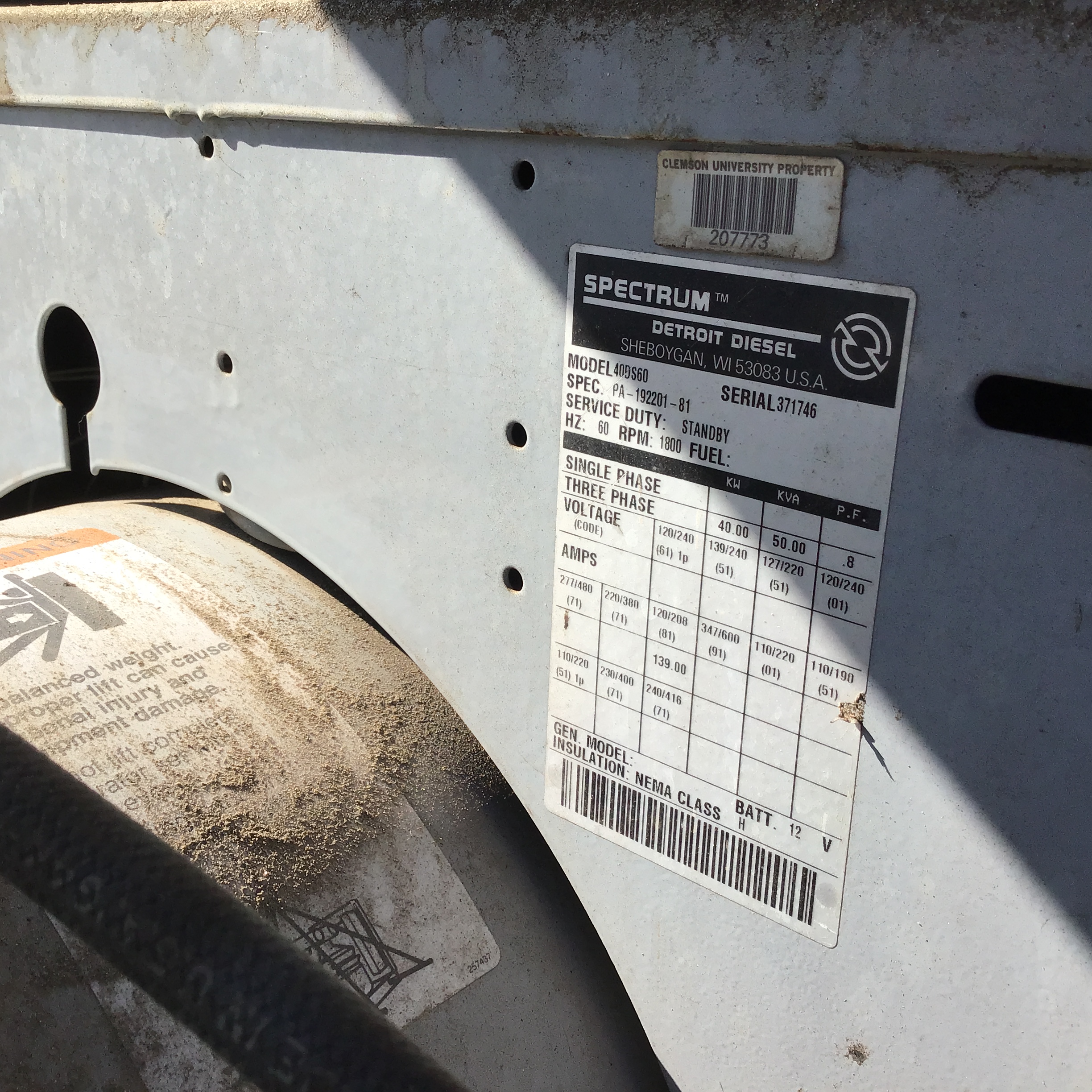 Spectrum 40DS60 Detroit Diesel 40KW Generator w/ Auto Transfer