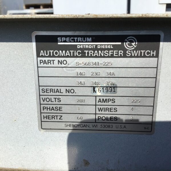 Spectrum 40DS60 Detroit Diesel 40KW Generator w/ Auto Transfer