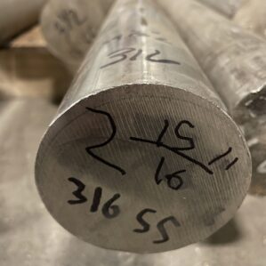 316 Stainless Steel Round Bar/Rod Stock 2-15/16” x 12” (+/-)