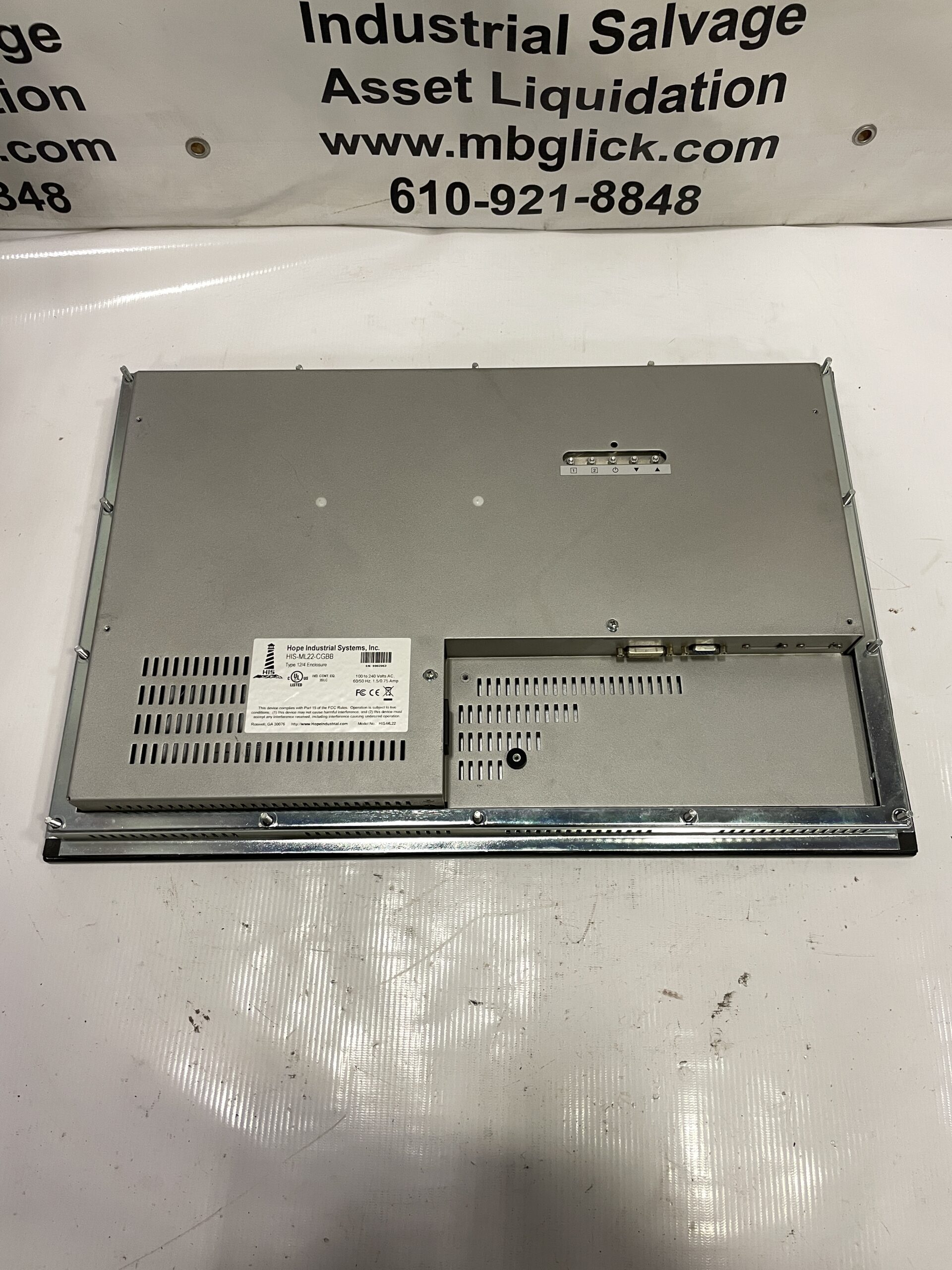 Hope Industrial Systems HIS-ML22-CGBB 22” Operator Interface Panel 100-240VAC - Image 6