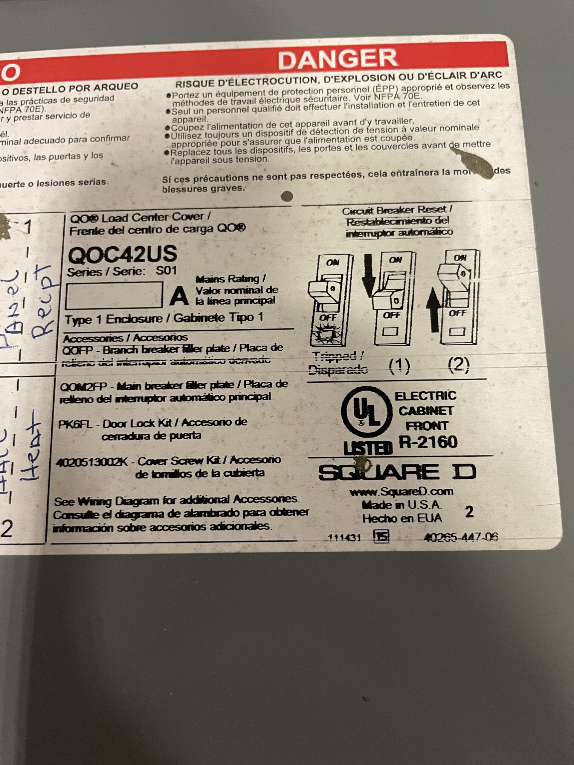 Square D QOC42US 42 Space/Circuit Load Center Panelboard 38” x 16” x 5” - Image 6