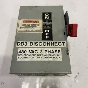GE TH3361 30A 3 Pole Fusible Safety Disconnect Switch 600VAC 250VDC