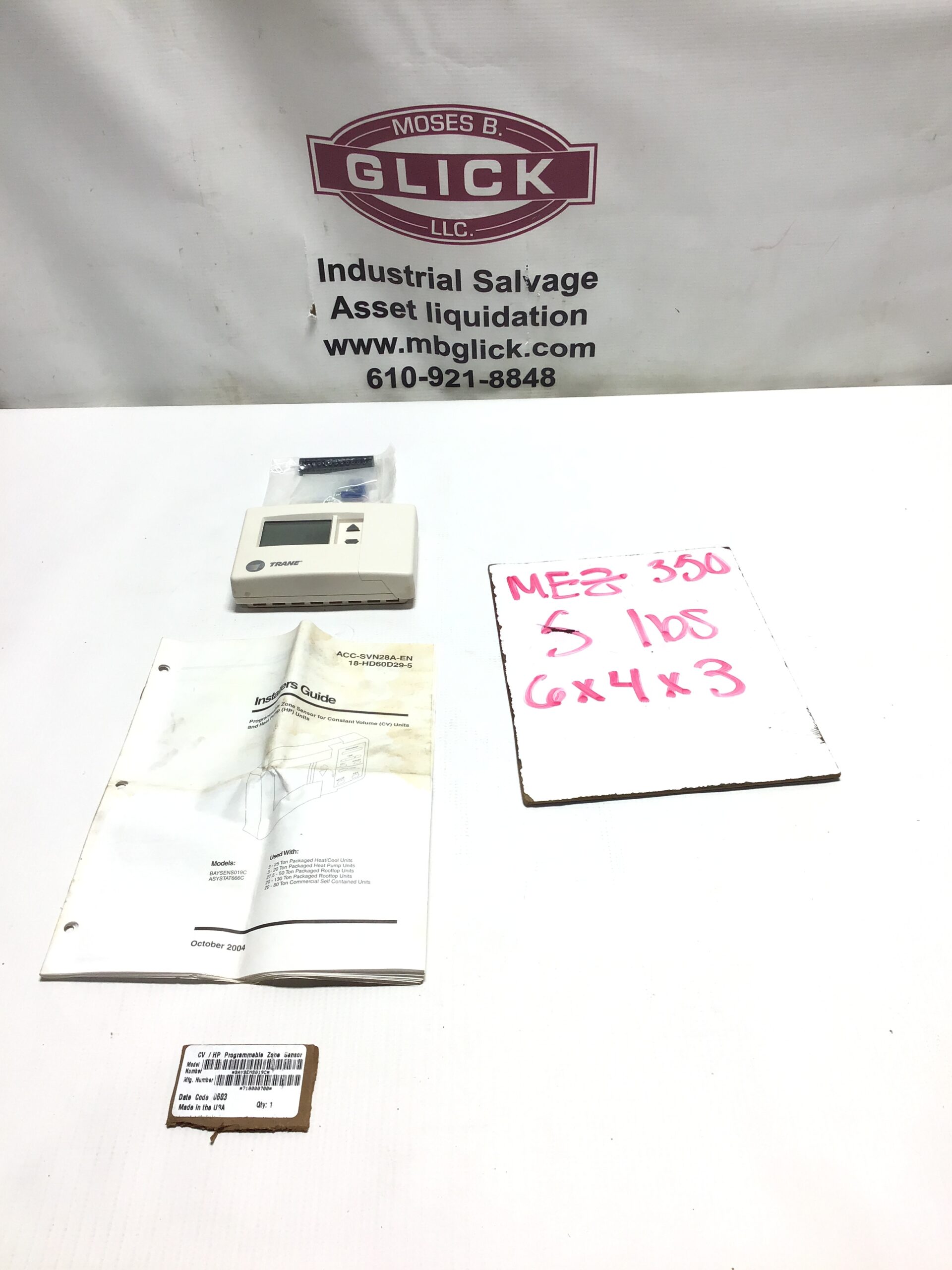 Trane BAYSENS019C Thermostat CV/HP Programmable Zone Sensor – Moses B ...