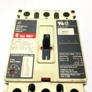 Westinghouse HMCP015E0C Motor Circuit Protector Breaker 15A 3-Pole B Series