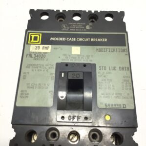 Square D FAL34020 Circuit Breaker 20A 3-Pole 480V