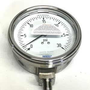 WIKA 9745386 Stainless Steel Pressure Gauge 1/4"NPT LM 0-30 PSI