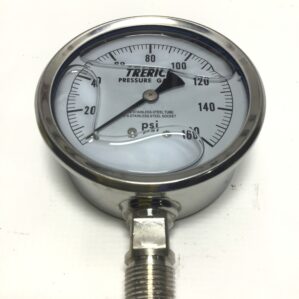 Trerice 316 Stainless Steel Tube & Socket Pressure Gauge 0-160 PSI