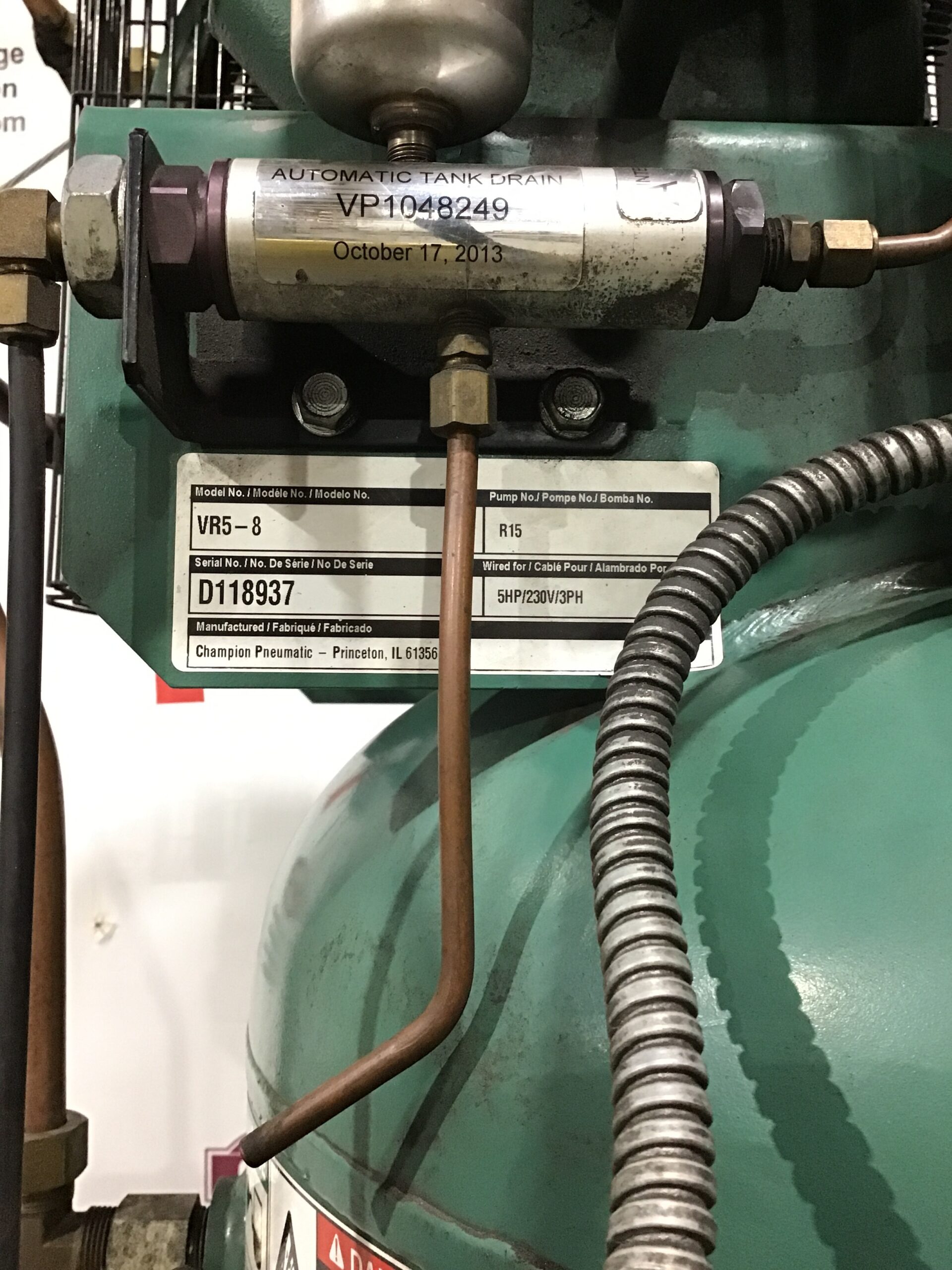 Champion Pneumatic VR5-8 Industrial Vertical Air Compressor Tank