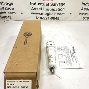 Van Air Systems F200-0015-1/4-RAA-MD-PD6A Compress Air Filter w/ Element -NIB