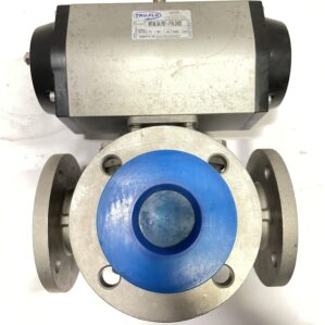 Tru-Flo MT46.S4.F07-F10.CH22 Spring Air-Actuated 3" 316SS 3-Way Ball Valve -NEW