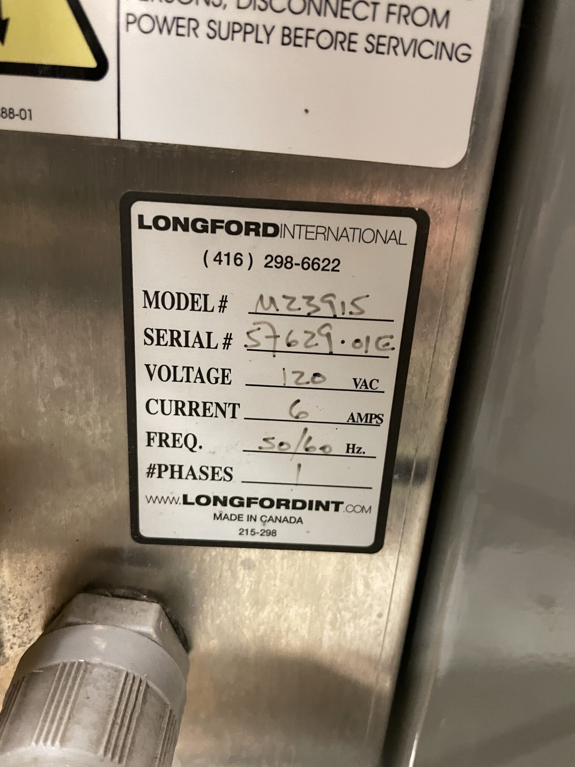 Longford International M23915 Friction Card Feeder 120V 1PH - Image 5