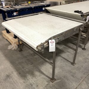48" SS Powered Belt Conveyor 48" Long x 34" High 89.49RPM 3PH