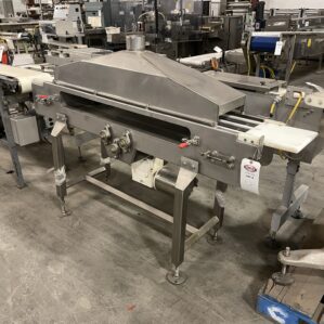 9" Hanover SS Belt Conveyor 72" Long x 34" High w/ 48" Hood 17.4/14.4RPM 3PH