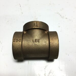 LEE 1-1/4" Bronze Pipe Tee Fitting 250 PSI Threaded Female NPT