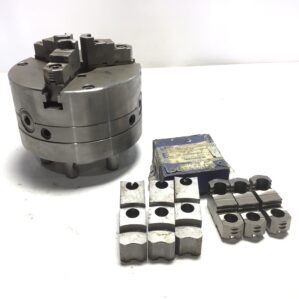SET-TRU 8" 3 Jaw Power Chuck Lathe Chuck CNC Hydraulic w/ Soft & Hard Jaws