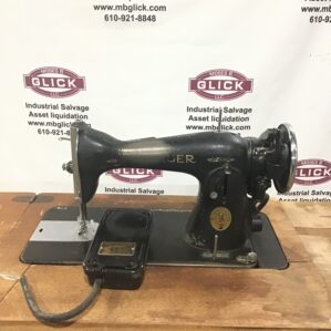 Singer Model AF037221 Industrial Sewing Machine w/Wooden Cabinet Table (Lot of 1)