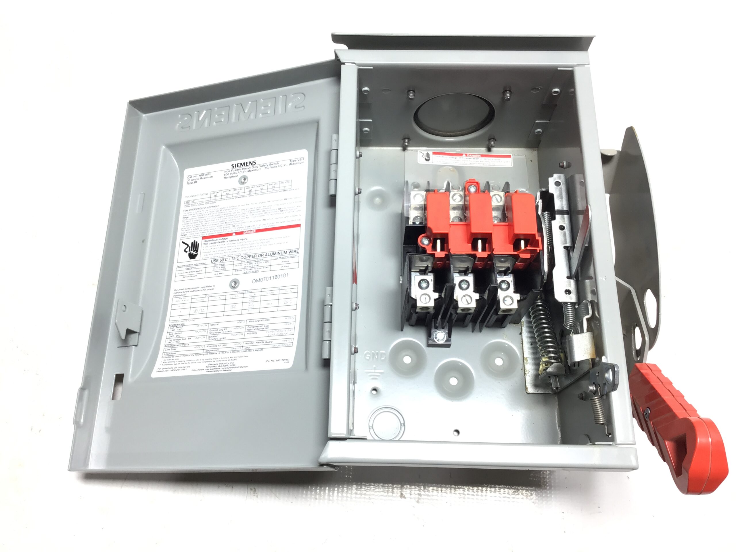 Siemens HNF361R Non-Fusible Heavy Duty Disconnect Safety Switch 3P 30A 600V - Image 4