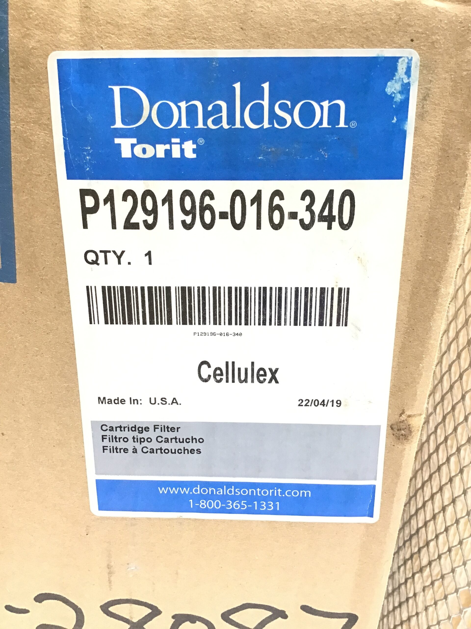 Donaldson Torit P129196-016-340 Cellulex Cartridge Dust Collector Air Filter - Image 2