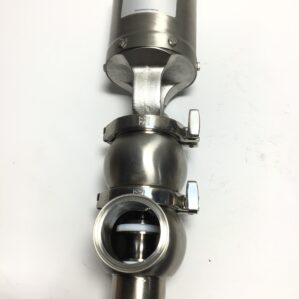 Waukesha Cherry-Burrell W6203021 W62 TT 2.5" Buttweld x S-Line 5" Sanitary Air-Actuated Diverter Valve