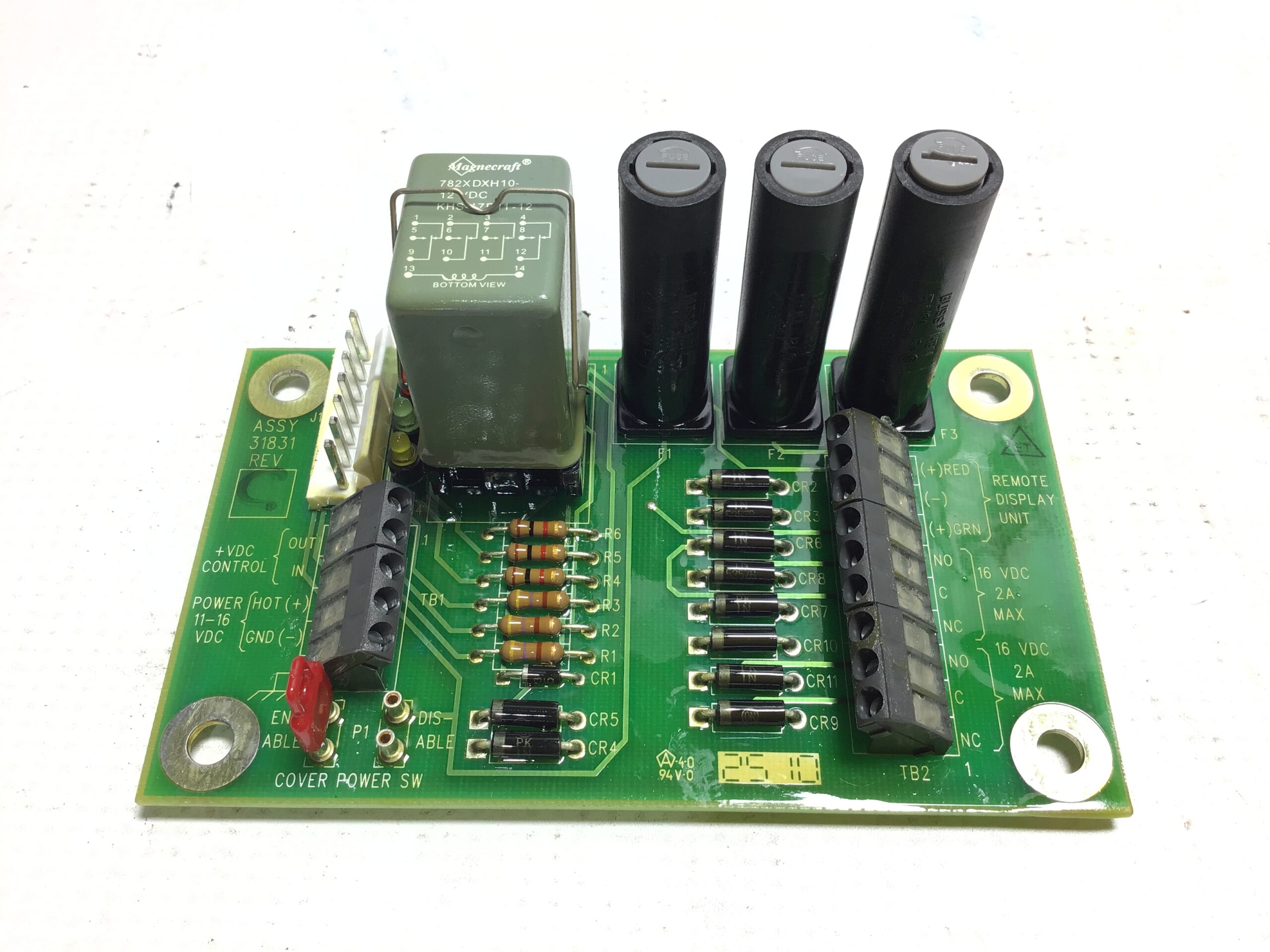 SCULLY 31831 REV B Relay Control PCB 11-16VDC Industrial Board 782XDXH10