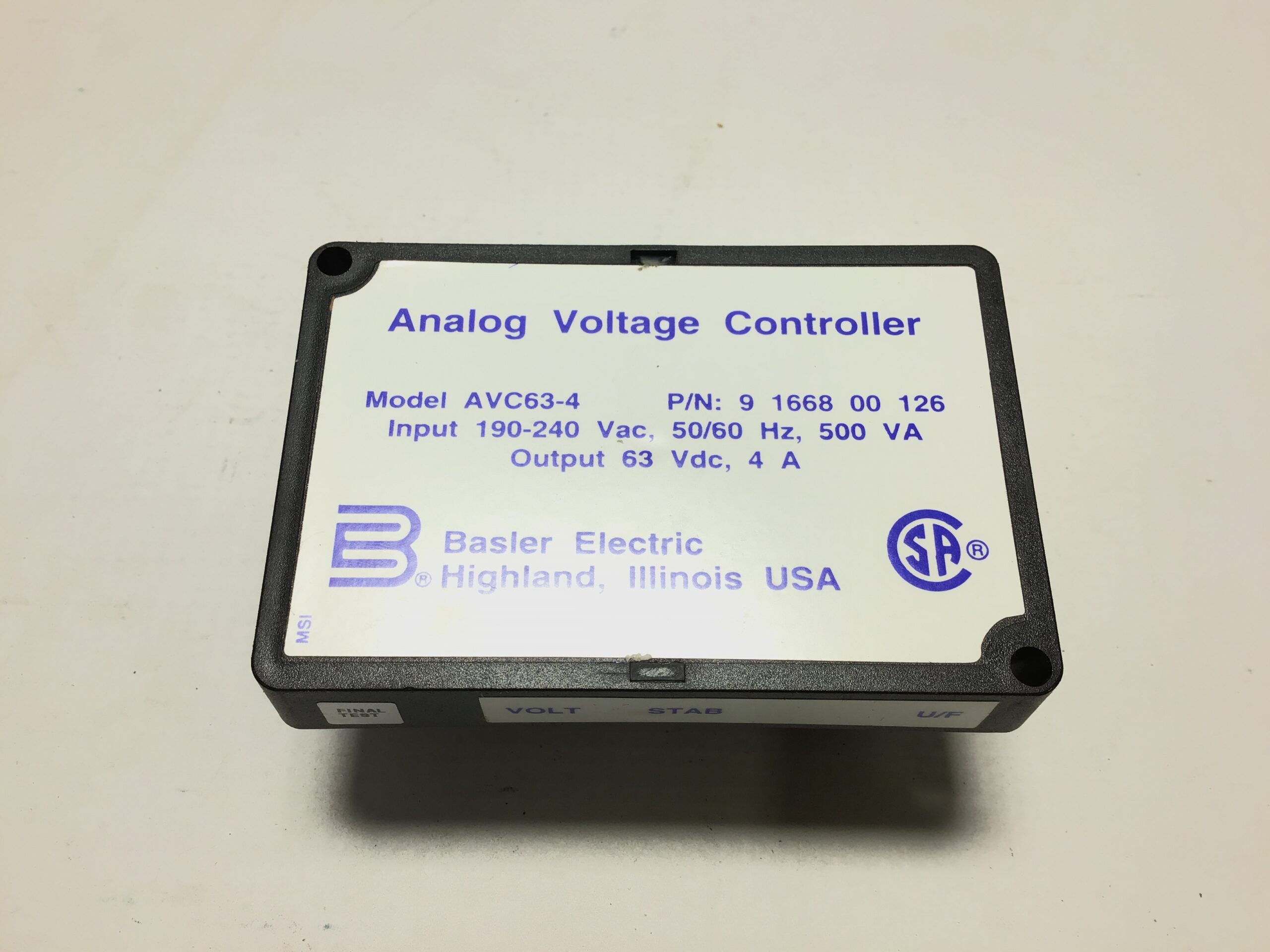 Basler Electric AVC63-4 Analog Voltage Regulator 4A - Image 4