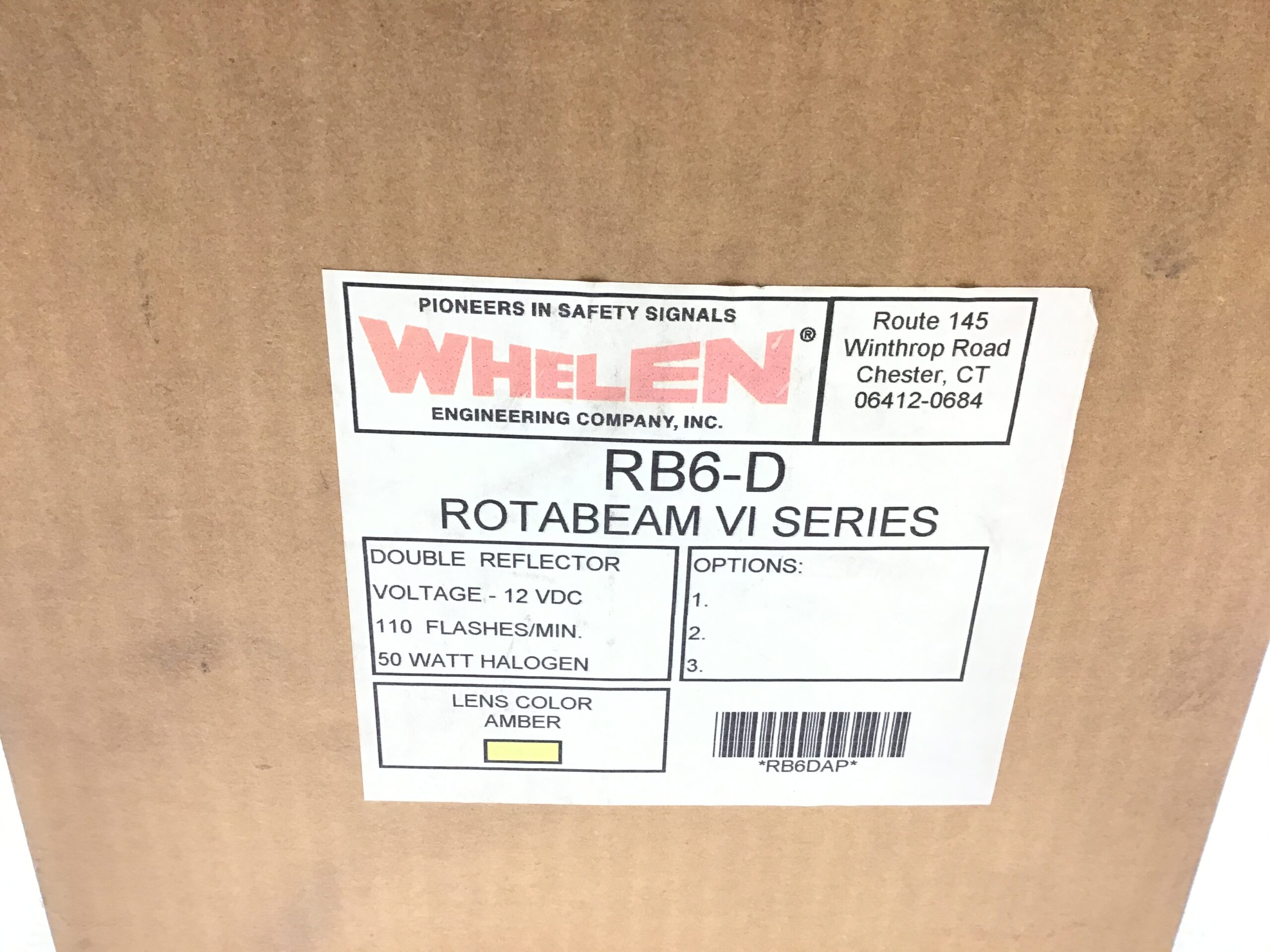Whelen RB6D Rota-Beam Amber Rotating Beacon 50W Halogen Emergency Warning Light - Image 7