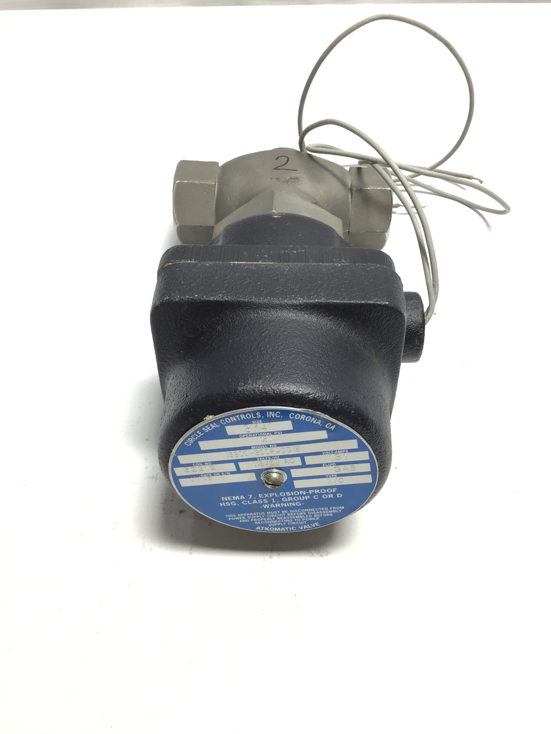 CircleSeal Controls 16300-300P4CC1E 2-Way Solenoid Gas Valve 3/4"