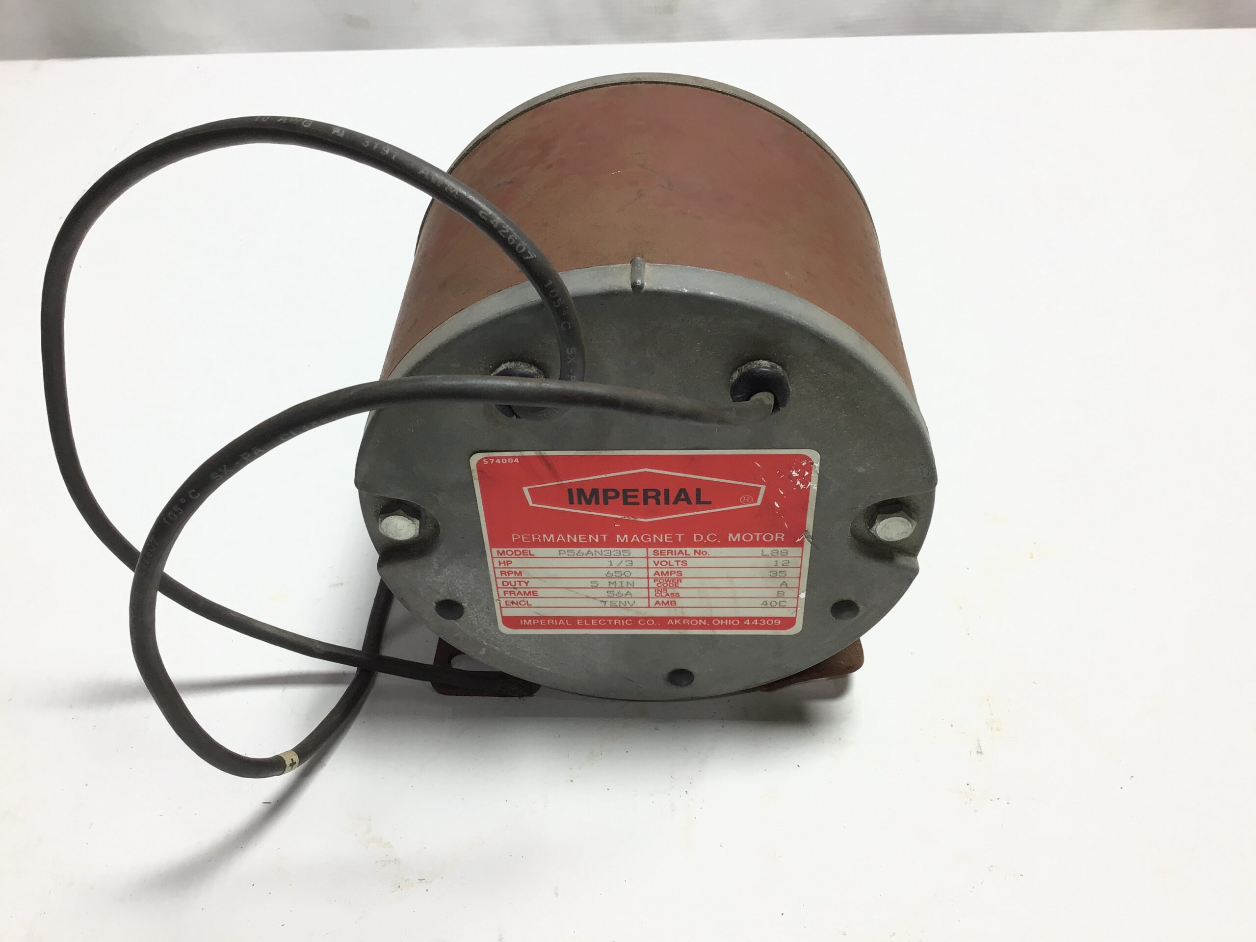 Imperial P56AN335 Permanent Magnet DC Motor 1/3HP 650RPM