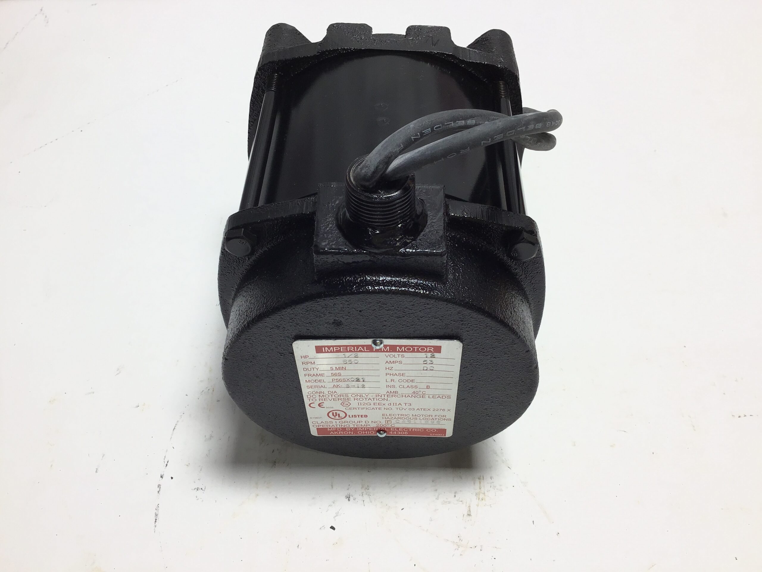 Imperial P56SX021 Permanent Magnet DC Motor 1/2 HP 53 A