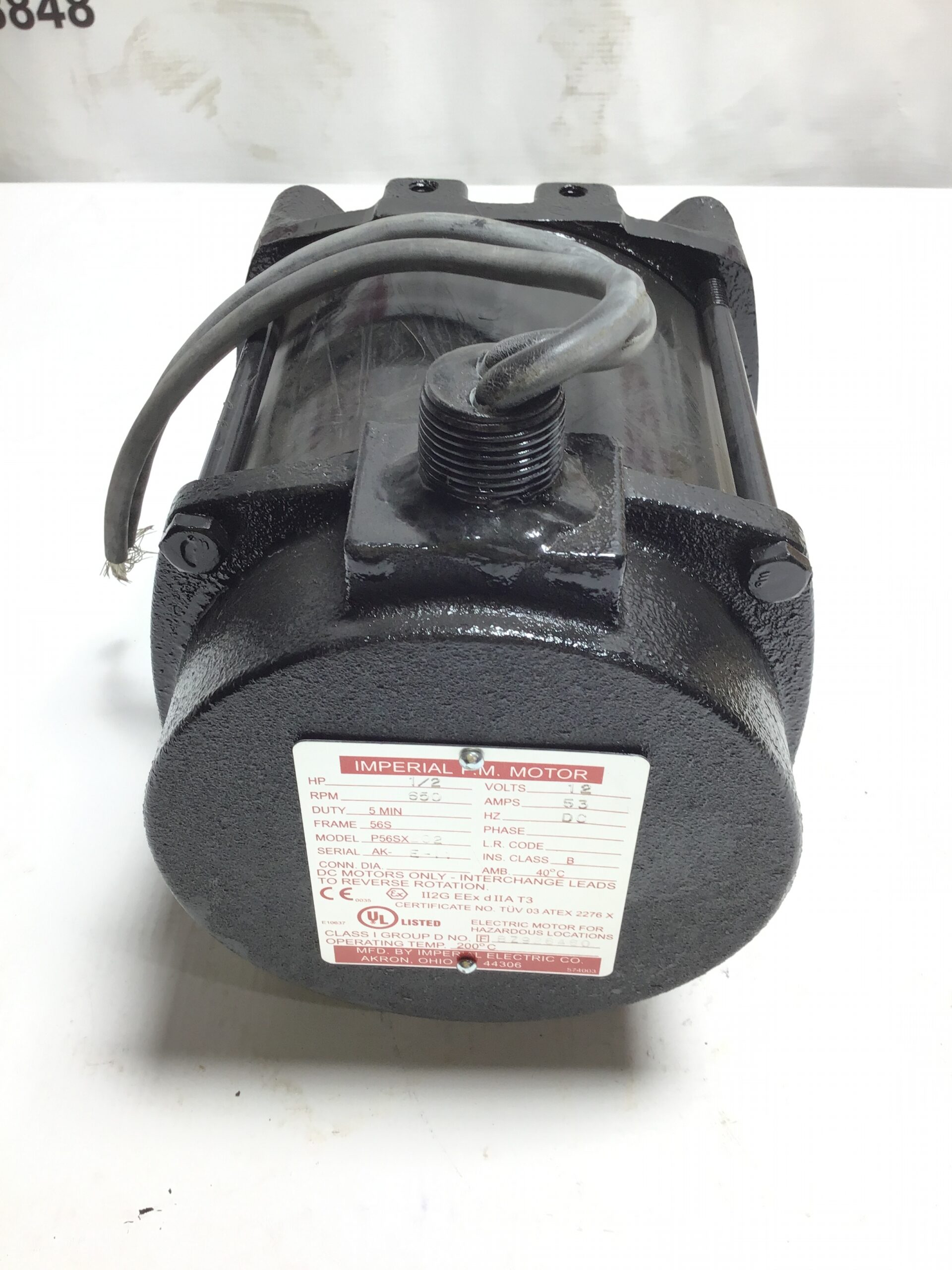 Imperial P56SX202 Permanent Magnet DC Motor 1/2 HP 650 RPM