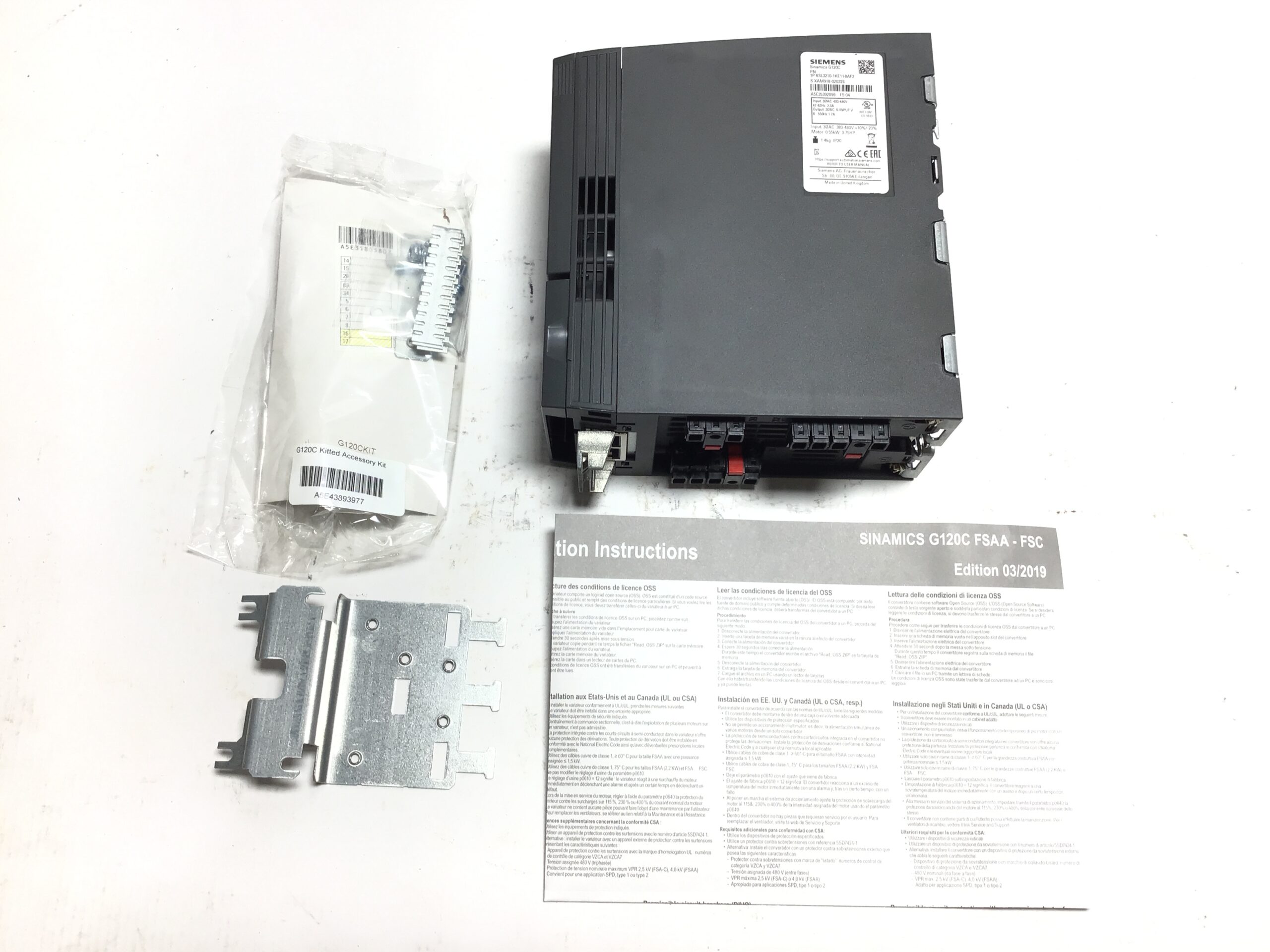 Siemens SINAMICS G120C 1P 6SL3210-1KE11-8AF2 Frequency Converter Drive 0.55 kW 0.75 HP - Image 2