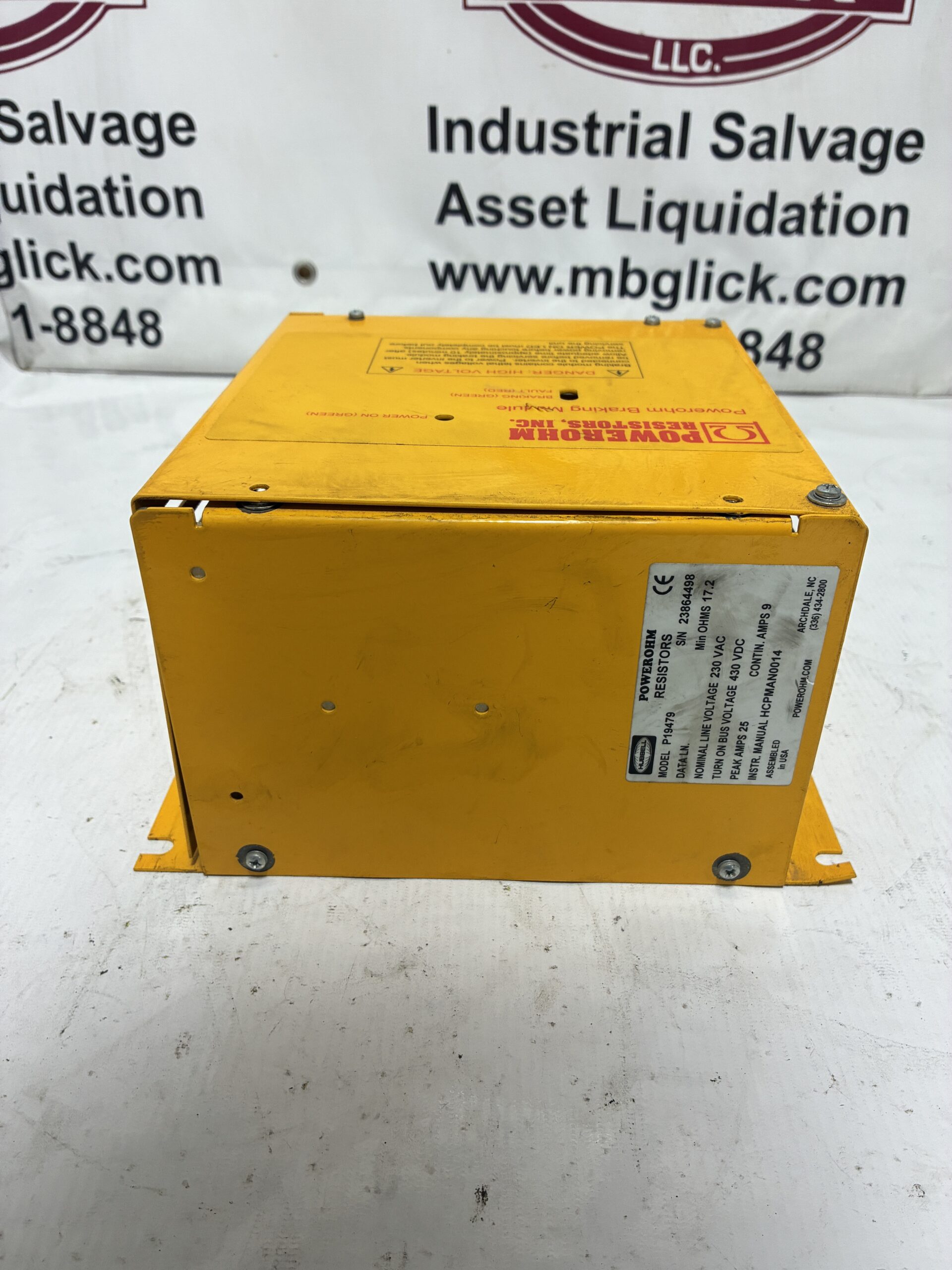 Hubbell P19479 Powerohm Dynamic Resistor Braking Module 17.2Ohms 230VAC 430VDC - Image 4