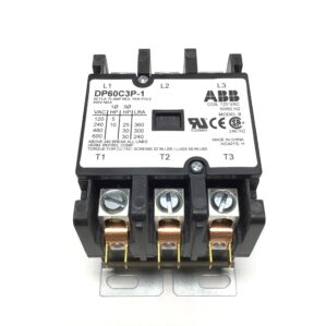 ABB DP60C3P-1 Definite Purpose Contactor 3 Pole 60 FLA 75A Resistive Per Pole 120V Coil