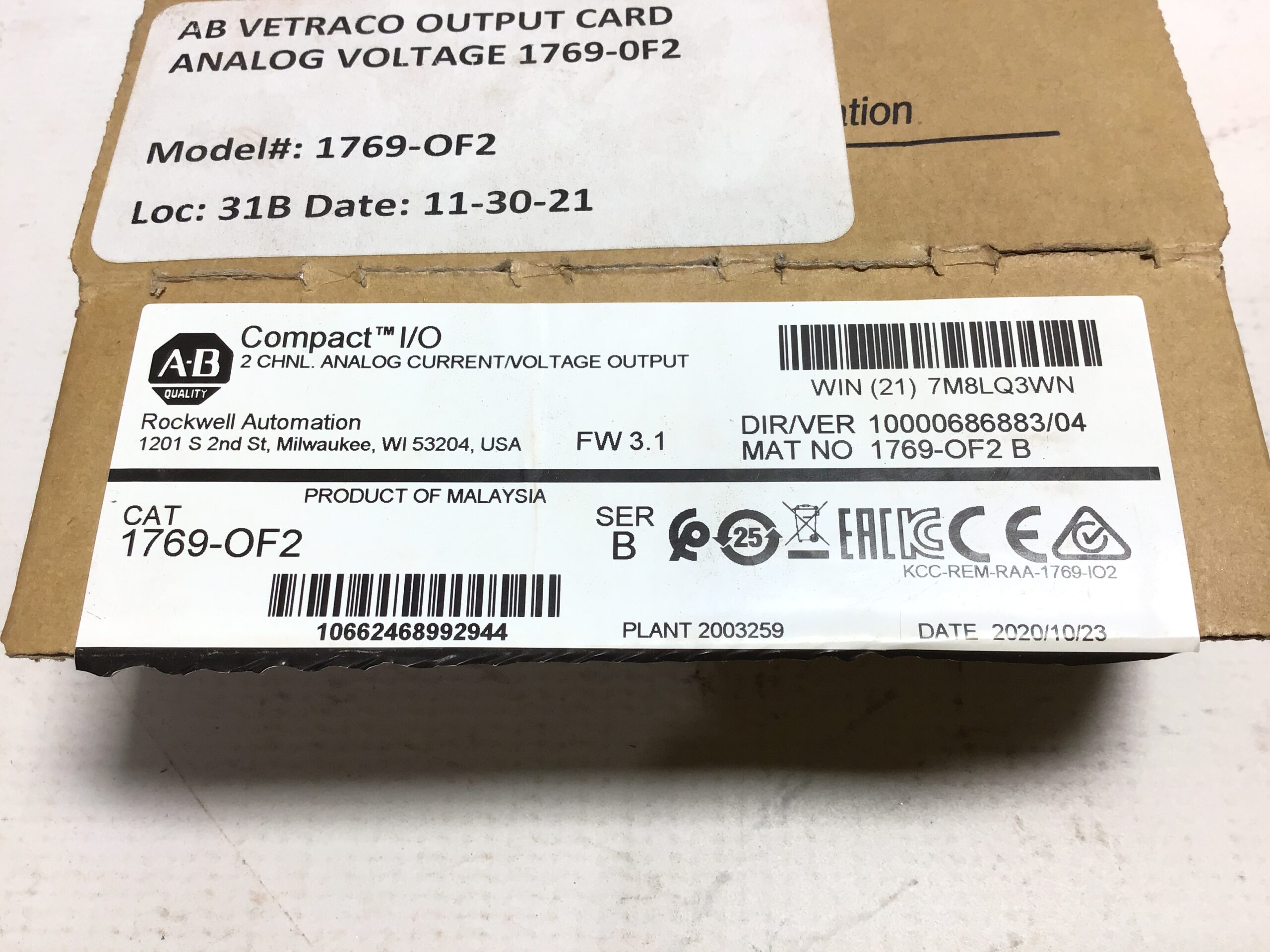 Allen-Bradley 1769-OF2 CompactLogix 2-Channel Analog Output Module 0-10V 4-20mA - Image 10