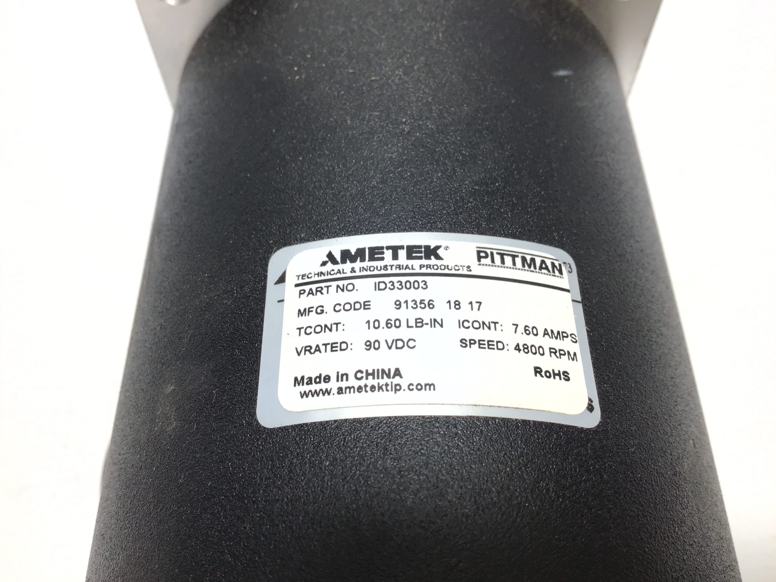 AMETEK Pittman ID33003 DC Servo Motor 90V 4800 RPM 10.60 lb-in 7.60A - Image 6