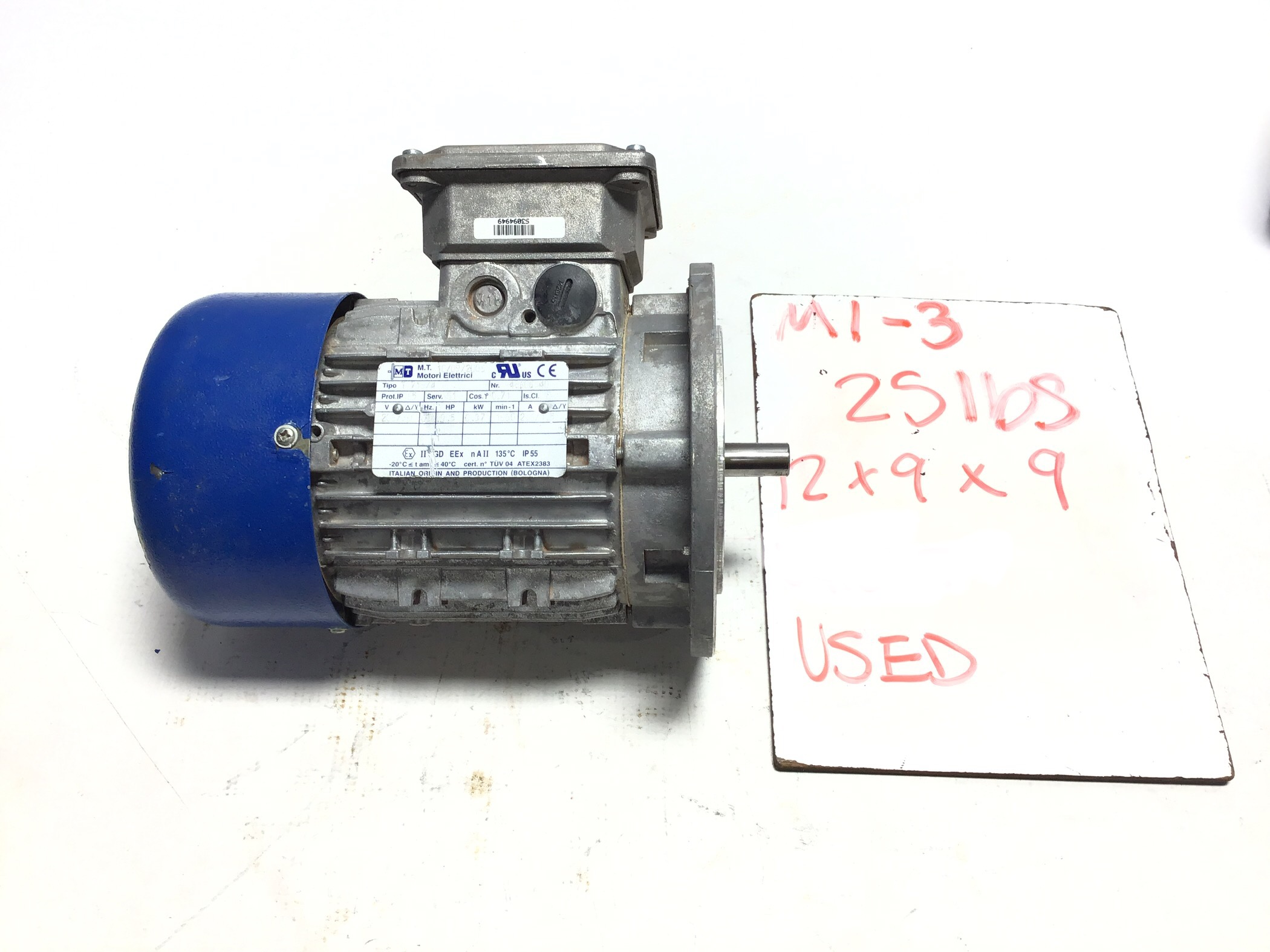 M.T. TN71B/4 0.37kW 0.5HP 1680RPM 3 Phase ATEX Motor IP55 208/360V - Image 10