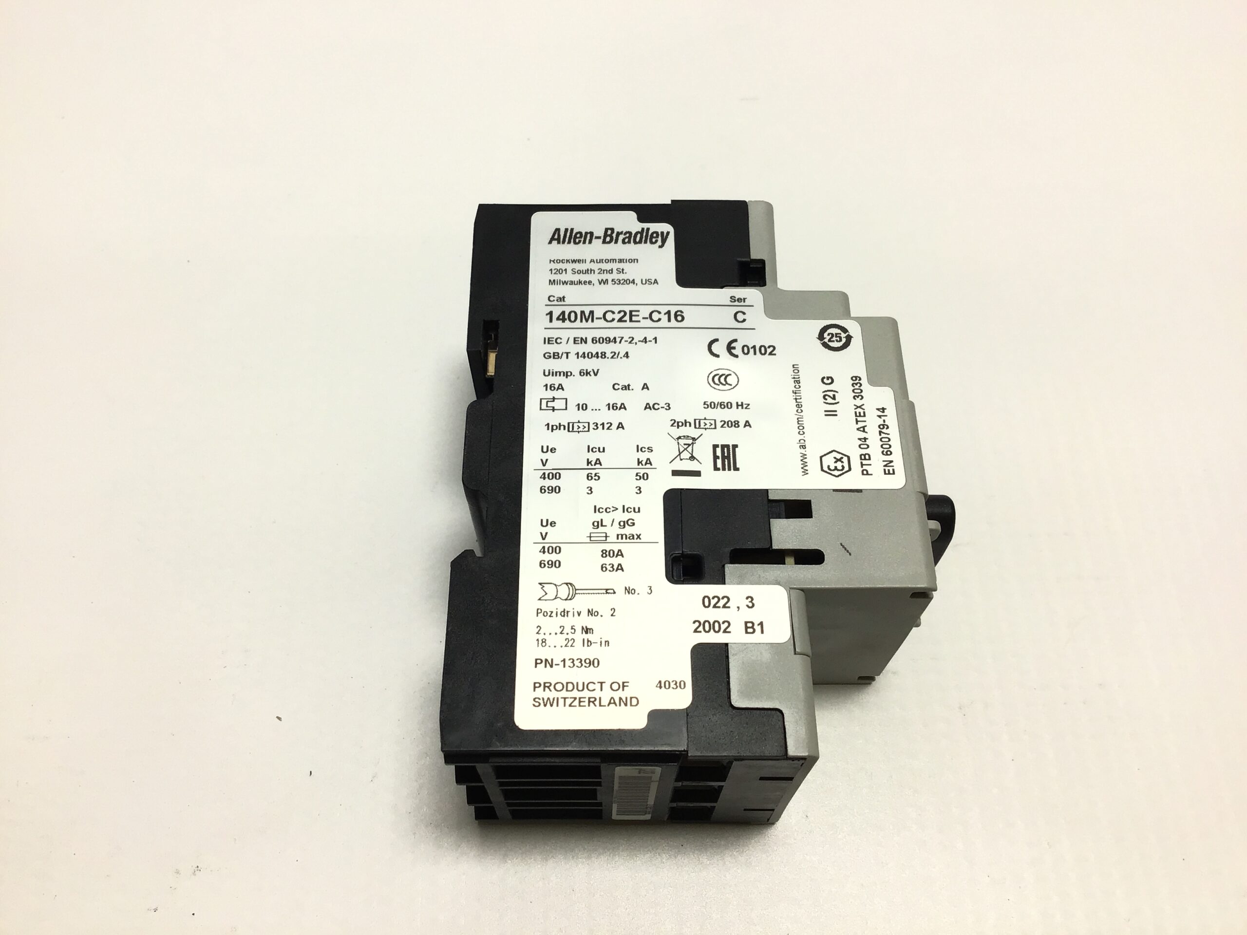 Allen-Bradley 140M-C2E-C16 Motor Protection Circuit Breaker 10-16A - Image 3