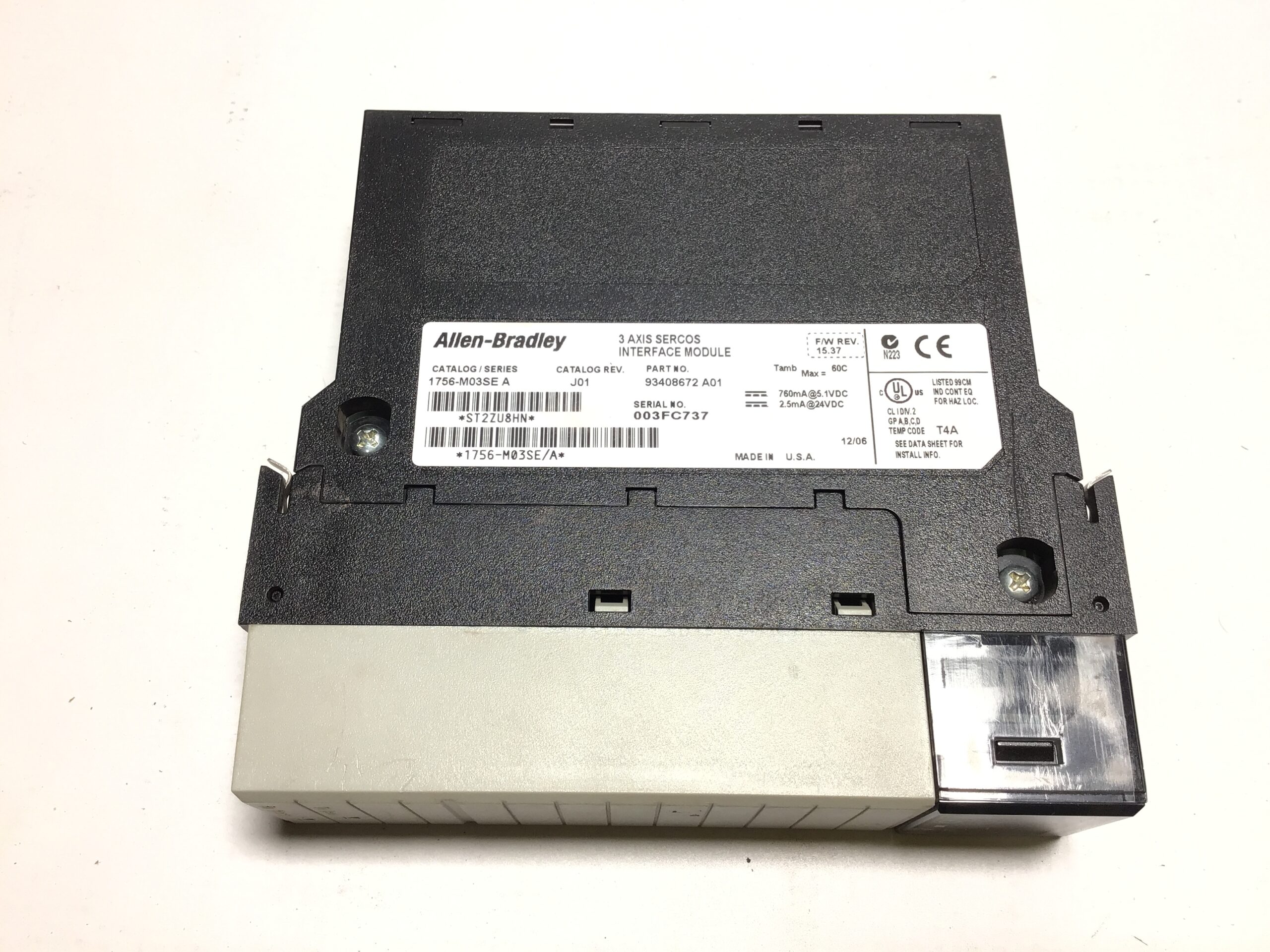 Allen-Bradley 1756-M03SE/A J01 ControlLogix 3-Axis SERCOS Interface Servo Module