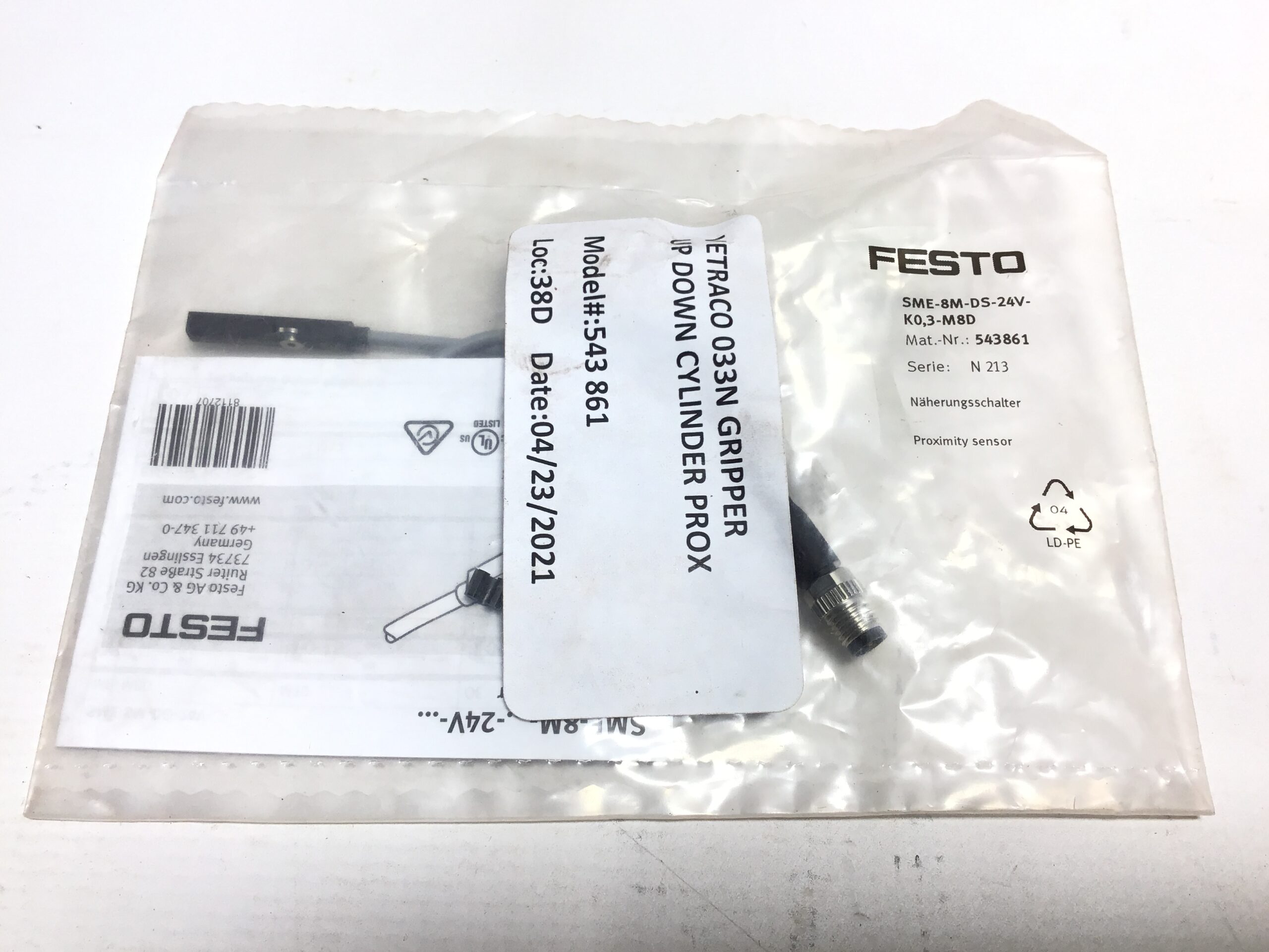 Festo SME-8M-DS-24V-K0,3-M8D Proximity Sensor - Image 2