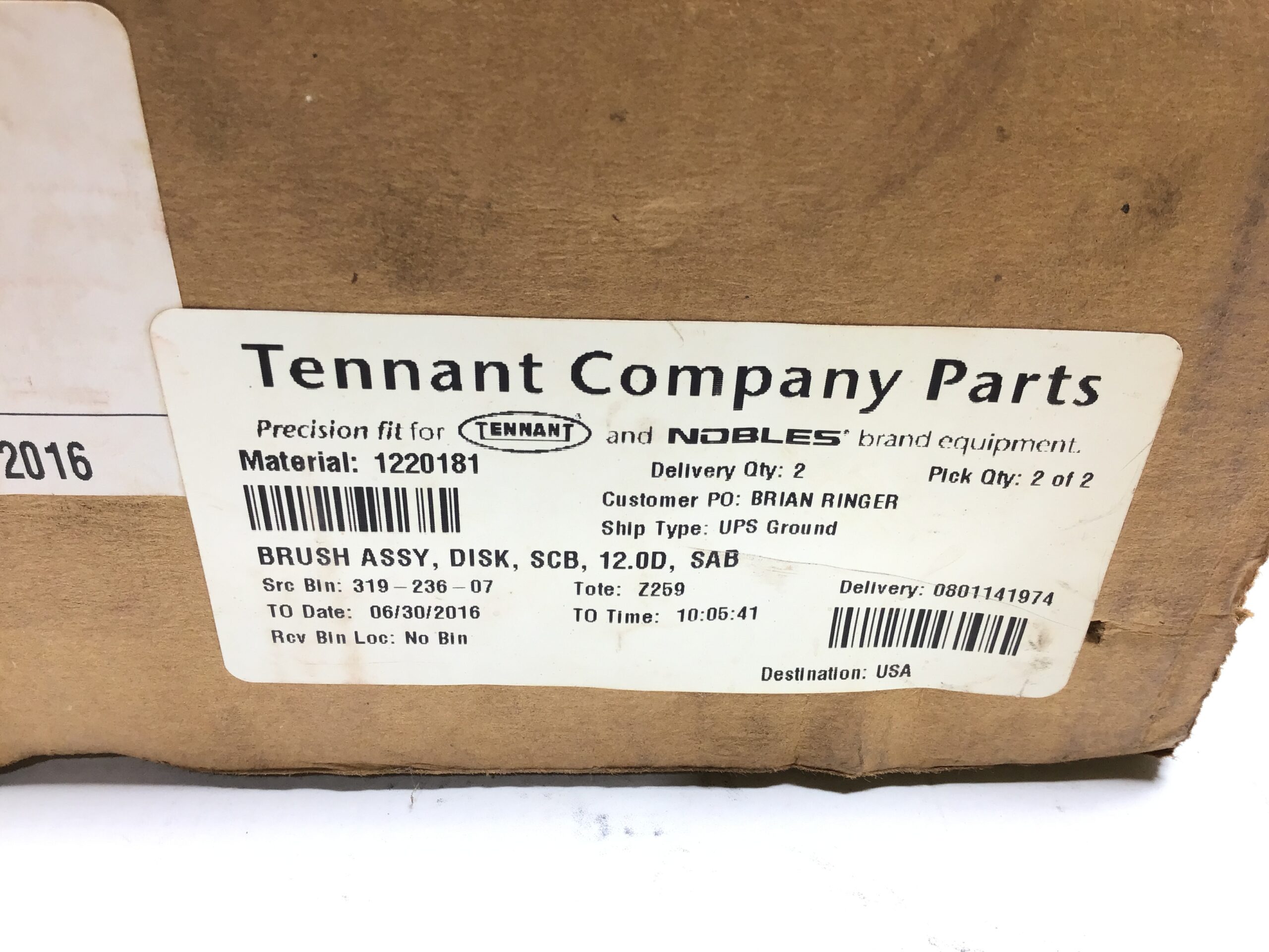 Tennant 1220181 12" Disk Scrub Brush Assembly SCB Floor Scrubber OEM - Image 9