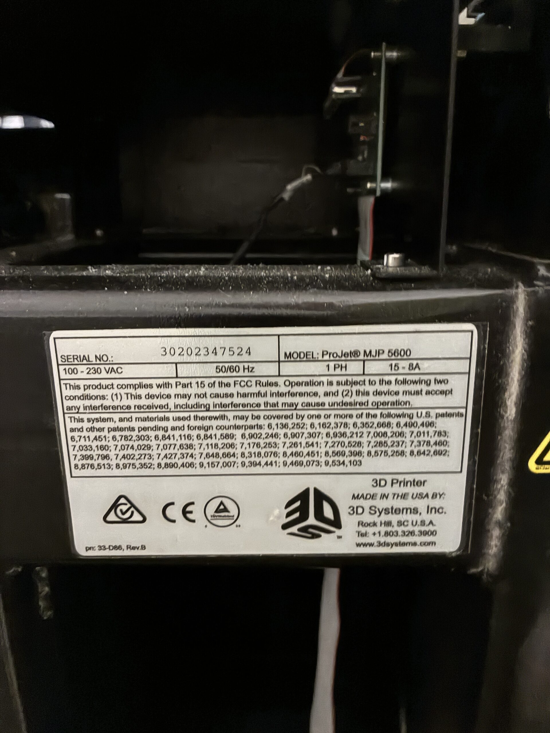 3D Systems ProJet MJP 5600 Large-Format, Multi-Material 3D Printer - Image 11