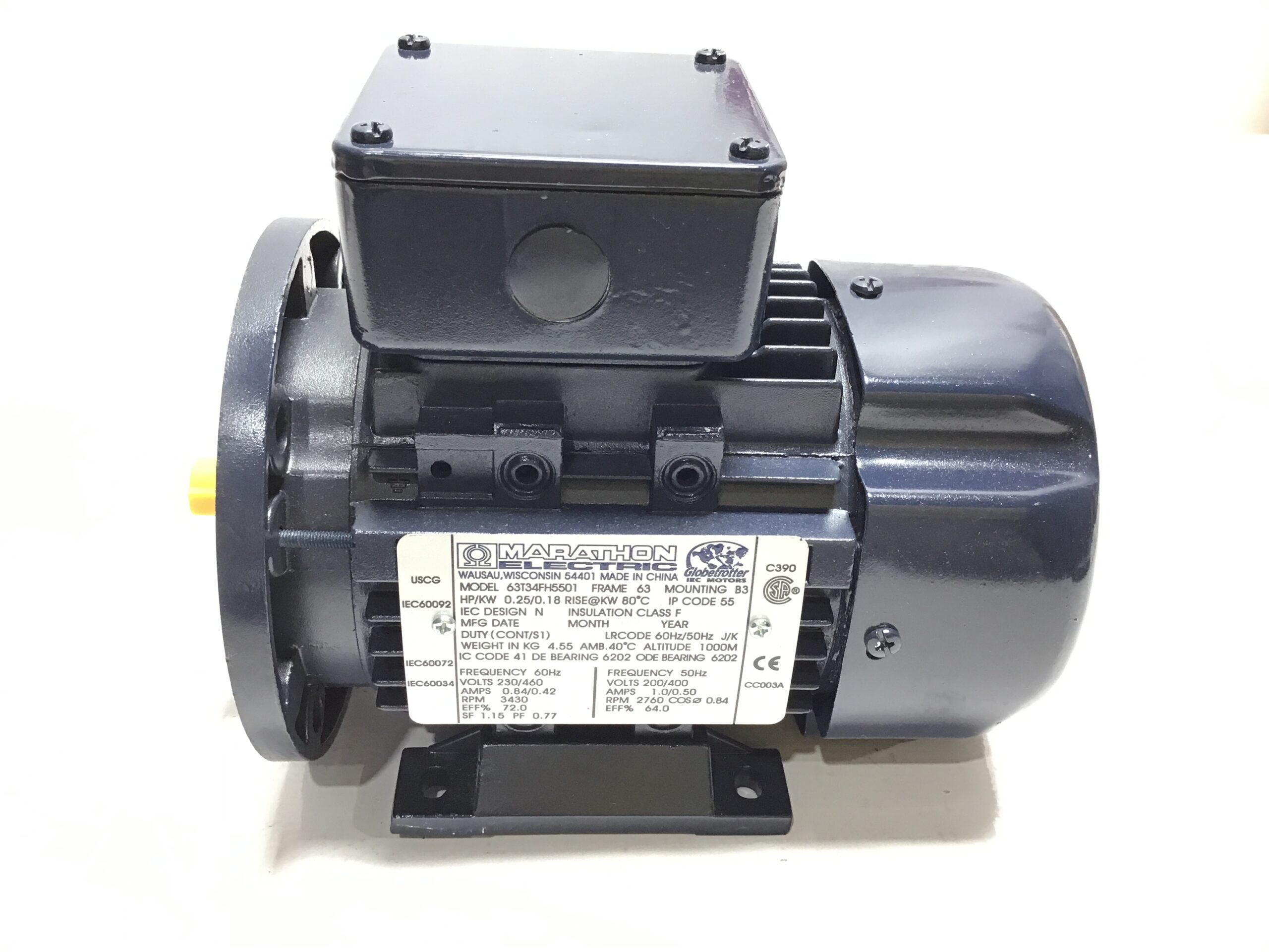 Marathon Electric 63T34FH5501 Metric Electric Motor 0.25HP 0.18kW