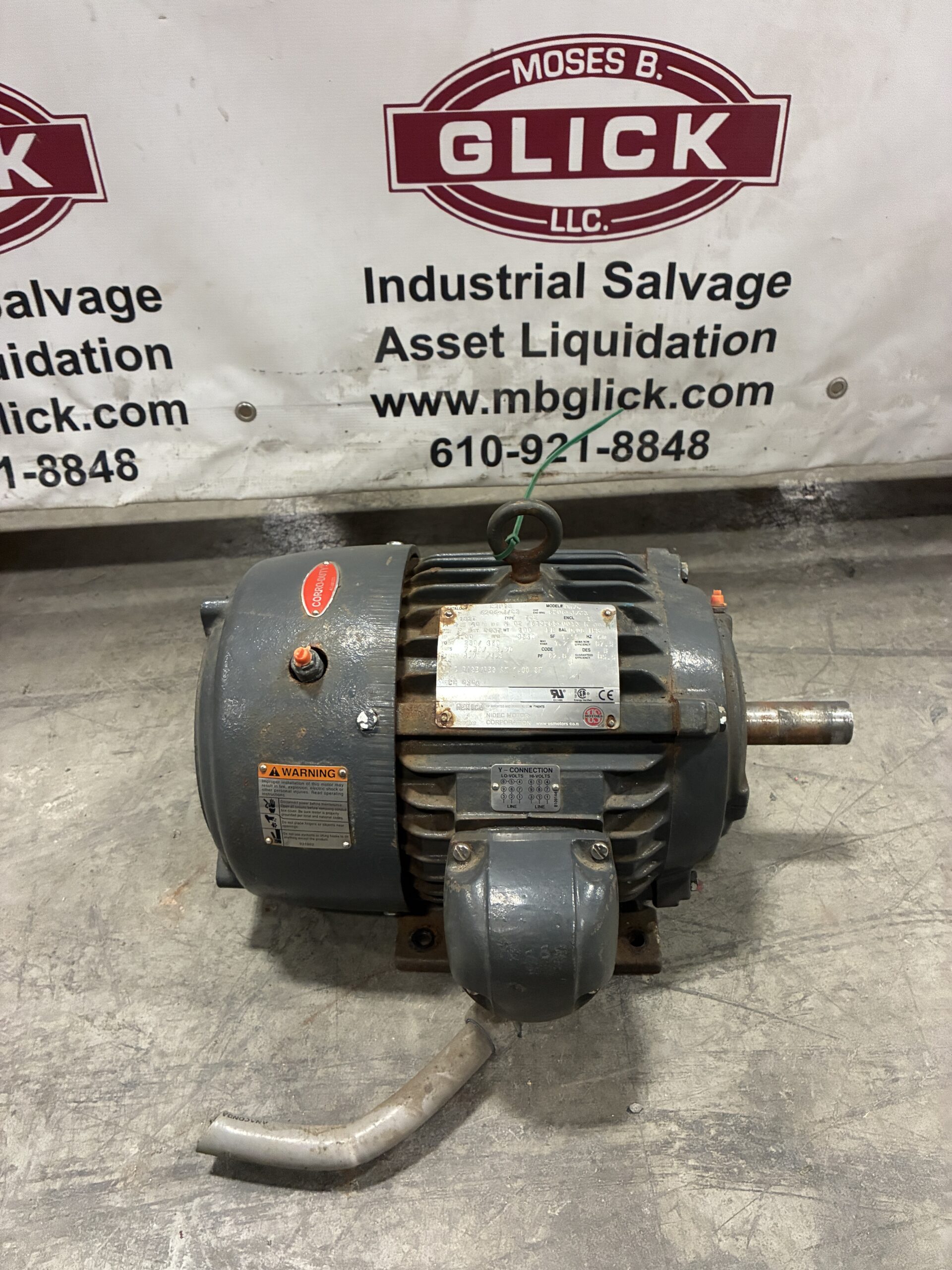 US Motors DH74 3HP Electric Motor 3540RPM 230/460V 3PH